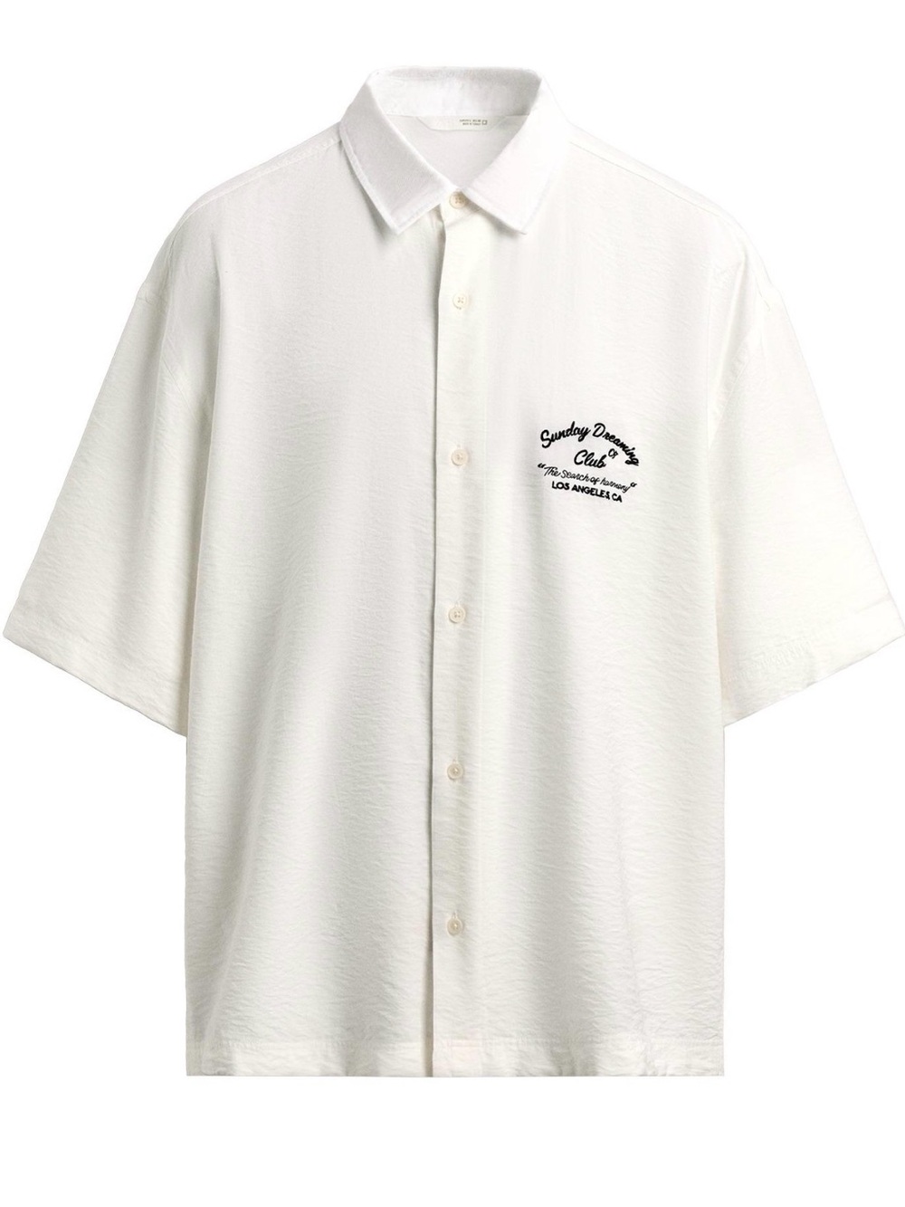 Zara Men's Embroidered Flowy Shirt  White Size  S